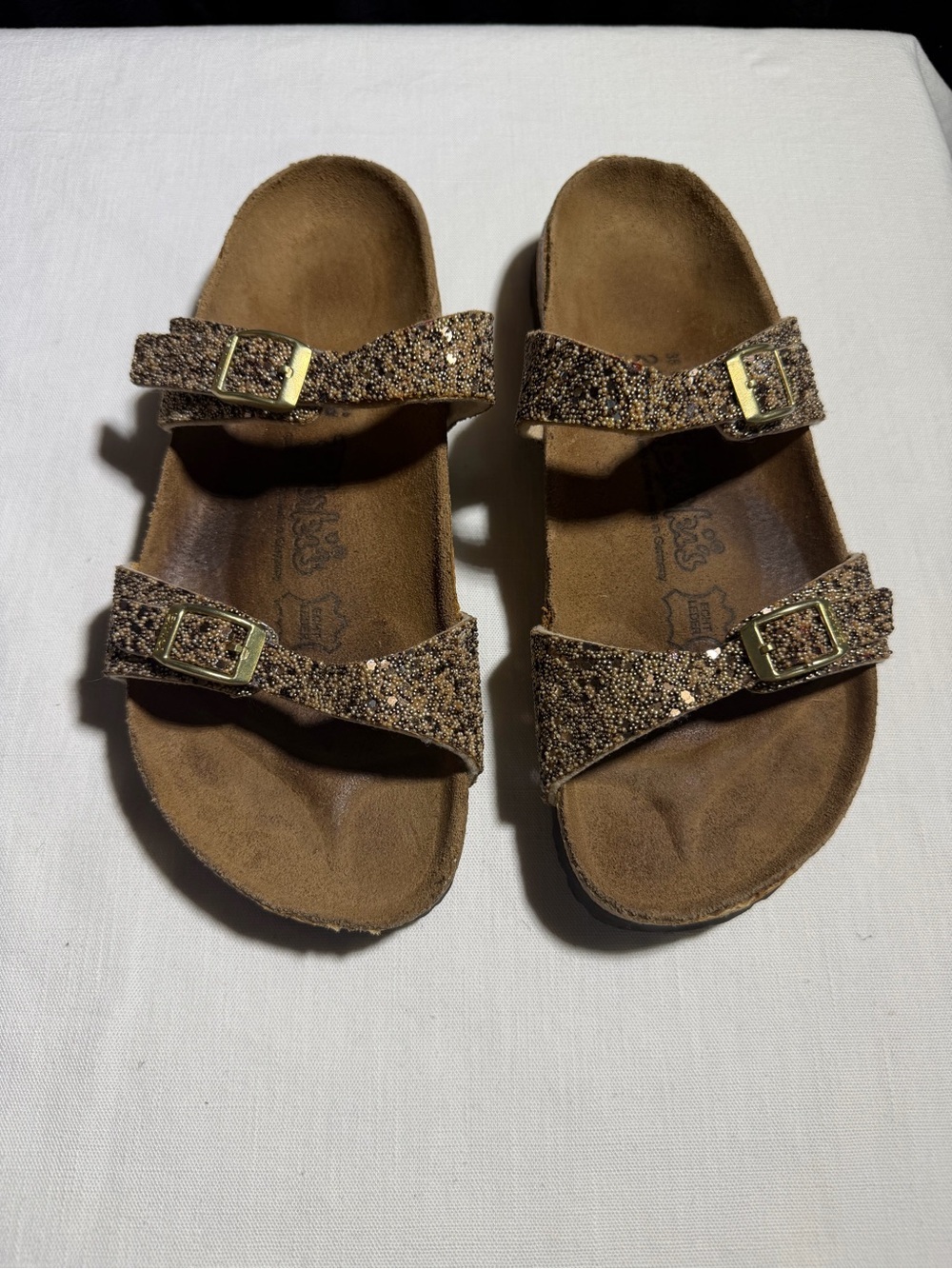 Sparkle Double-Strap Women’s Sandals - Brown